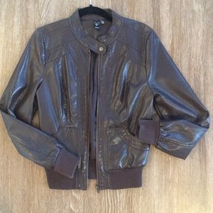 Brown faux leather jacket